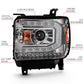 ANZO 2016-2019 Gmc Sierra 1500 Projector Headlight Plank Style Chrome w/ Sequential Amber Signal 111486
