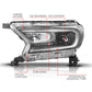 ANZO 19-23 Ford Ranger (Factory Halogen Model) Full LED Proj Headlights Init/DRL/SeqSig Black - Pair 111632A