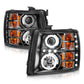 Anzo 2007-2013 Chevrolet Silverado 1500 Projector Headlights w/ Halo Black