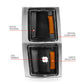ANZO 1994-1998 Chevrolet Blazer Corner Lights Black Housing Clear Lens w/ Amber Reflector 521042
