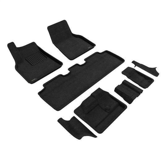 3D MAXpider 21-23 Tesla Model Y 7-Seat Elegant Floor Mat- Black 1St Row 2Nd Row 3Rd Row L1TL03604709
