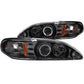 Anzo 1994-1998 Ford Mustang Projector Headlights w/ Halo Black 1pc