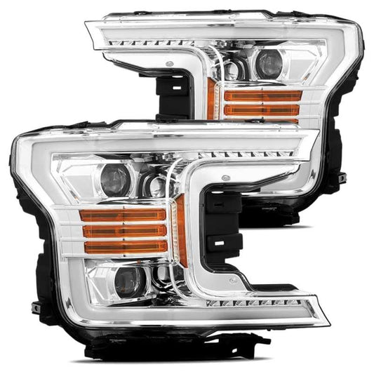 AlphaRex 18-19 Ford F-150 PRO-Series Projector Headlights Plank Style Chrm w/Activ Light/Seq Signal 880187 *Discontinued