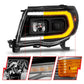ANZO 05-11 Toyota Tacoma Projector Headlights w/Light Bar Switchback Black Housing 111564