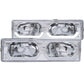 Anzo 1988-1998 Chevrolet C1500 Crystal Headlights Chrome w/ Low - Brow