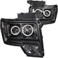 Anzo 2009-2014 Ford F-150 Projector Headlights w/ Halo Black (CCFL)