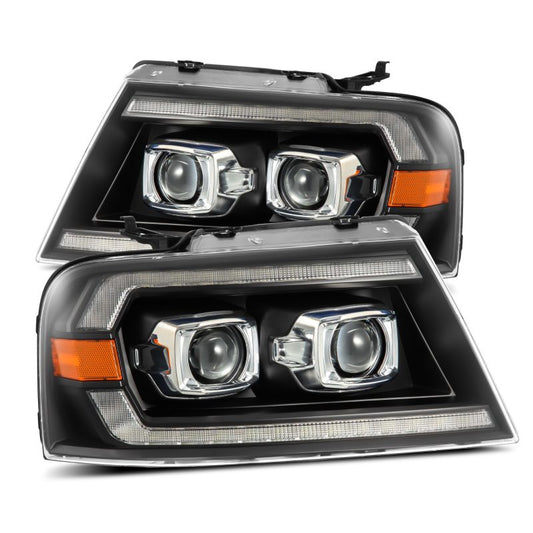 AlphaRex 04-08 Ford F-150 (No 2004 Heritage) LUXX-Series LED Proj HL Alpha-Blk w/Actv Lgt / Seq. Sig 880131 *Discontinued