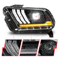 ANZO 13-14 Ford Mustang (w/ Factory HID/Xenon HL only) Projector Headlights w/Light Bar Black 121572