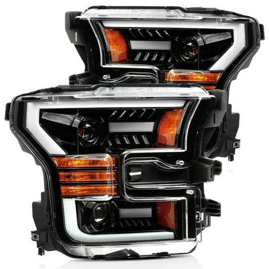 AlphaRex 15-17 Ford F-150 PRO-Series Proj Headlights Plank Style Gloss Blk w/Activ Light/Seq Signal 880158 *Discontinued