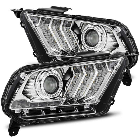 AlphaRex 10-12 Ford Mustang PRO-Series Projector Headlights Plank Style Chrome w/Top/Bottom DRL 880111 *Discontinued