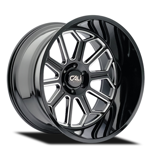 Cali Off-Road 9117 Auburn 20x9 / 6x139.7 BP / -12mm Offset / 106mm Hub Gloss Black Milled Wheel 9117-2983BM