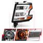ANZO 2015-2020 Chevy Tahoe Projector Headlights Plank Style Chrome w/DRL 111493