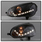 Spyder Volkswagen GTI 06-09/Jetta 06-09 Halogen Model Only - DRL Black PRO-YD-VG06-DRL-BK 5017505