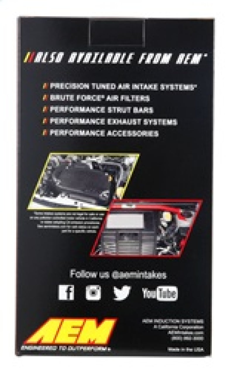 AEM Induction AEM DryFlow Air Filter AIR FILTER KIT 2.5in X 9in DRYFLOW 21-2019DK
