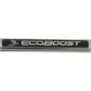 Ford Racing Black/Silver EcoBoost Emblem 3-1/2in x 9/16in - Set of 2 M-1447-EBBLK