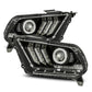 AlphaRex 10-12 Ford Mustang PRO-Series Projector Headlights Plank Style Black w/Top/Bottom DRL 880112 *Discontinued