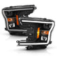 ANZO 2018-2019 Ford F-150 Projector Plank Style H.L. Black Amber (Without Switchback) 111467