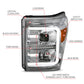 ANZO 11-16 Ford F-250/F-350/F-450 Projector Headlights w/ Plank Style Switchback Chrome w/Amber 111407