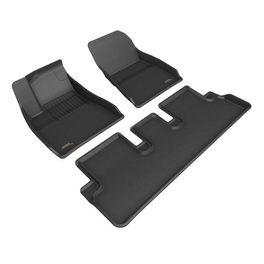 3D MAXpider 2024 Tesla Model 3 Kagu 1st & 2nd Row Floormat - Black L1TL06901509