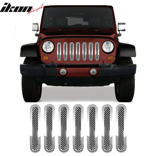 2007-2013 Jeep Wrangler Bumper Upper Mesh Grill Insert Stainless Steel