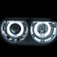 Anzo 2008-2014 Dodge Challenger Projector Headlights w/ Halo Chrome (CCFL)