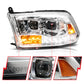 ANZO 09-19 Dodge RAM 1500 / 10-18 2500/3500 LED Proj Headlights SeqSig Chrome - Pair 111627A
