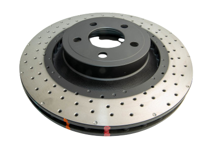 DBA 15-20 Ford Mustang GT Perf Package (380mm Front Rotor) Front 5000 Series Drilled Rotor w/Blk Hat