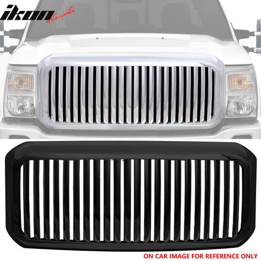 2011-2015 Ford F-250 F-350 Vertical Style Black Front Upper Grille ABS