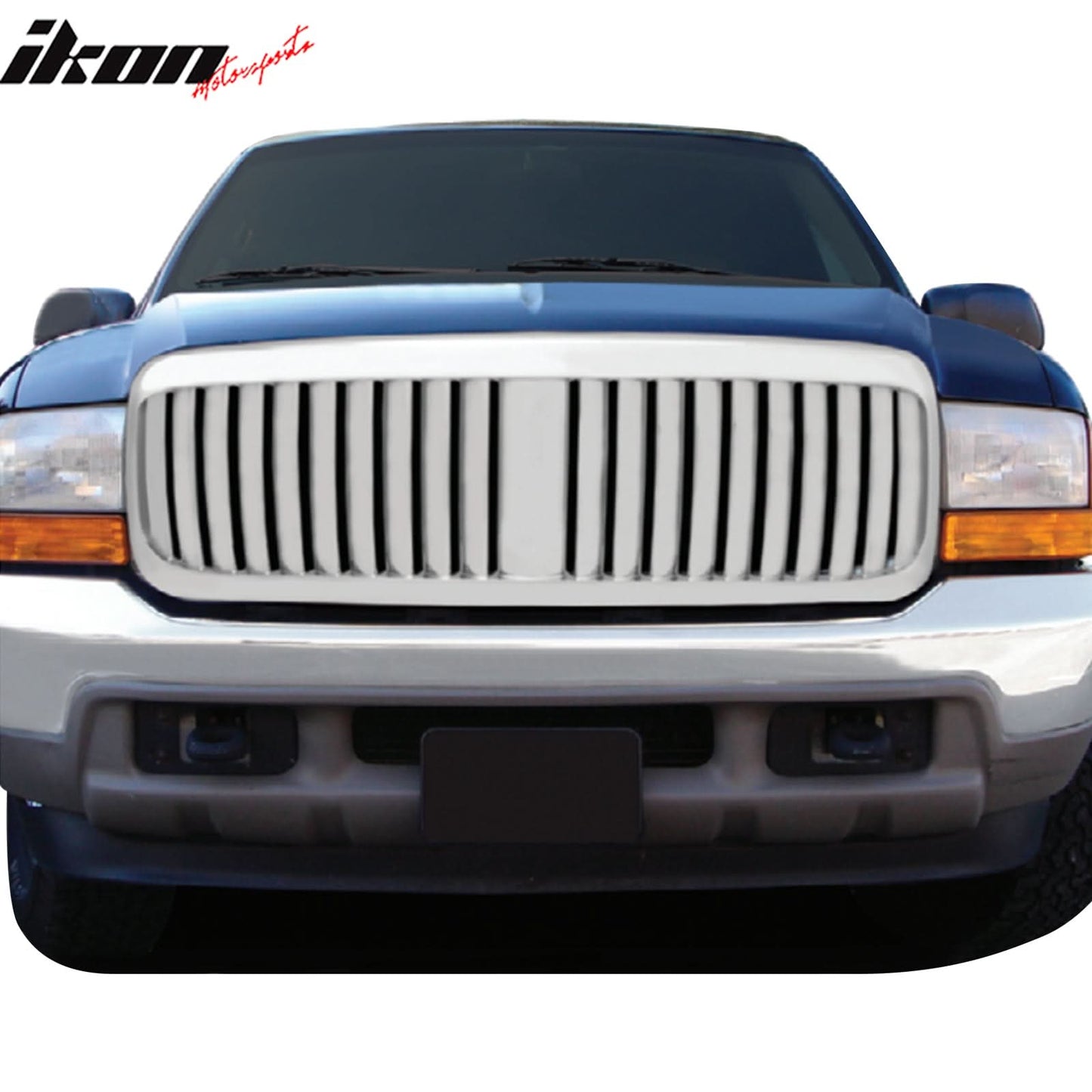 1999-2004 Ford F-250 Super Duty Vertical Chrome Front Upper Grille ABS