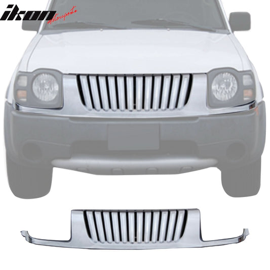 2002-2004 Nissan Xterra Vertical Style Chrome Front Upper Grille ABS