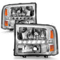 Anzo 2000-2004 Ford Excursion Crystal Headlights Chrome w/ LED 1pc