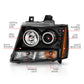 Anzo 2007-2013 Chevrolet Avalanche Projector Headlights w/ Halo Black(CCFL)