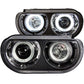 Anzo 2008-2014 Dodge Challenger Projector Headlights w/ Halo Black (CCFL)