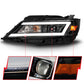 ANZO 14-20 Chevrolet Impala Square Projector LED Bar Headlights w/ Black Housing 121574