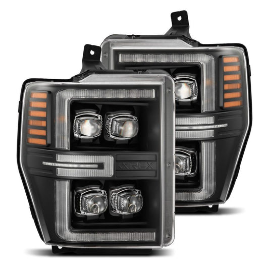 AlphaRex 08-10 Ford F250-550 NOVA-Series LED Projector Headlights Black w/Activ Light/Seq Signal 880310 *Discontinued
