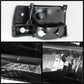 SPYDER Xtune Ford F150/Bronco 92-96 Headlights w/Corner Bumper 6pcs Amber- Black HD-JH-FB92-SET-AM-BK 5073136