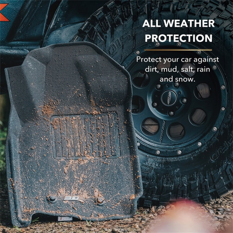 3D MAXpider 2006-2011 Honda Civic Sedan Kagu 2nd Row Floormats - Black L1HD01221509