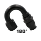 Aeromotive PTFE Hose End - AN-08 - 180 Deg - Black Anodized 15363