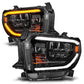 ANZO 2014-2021 Toyota Tundra LED Crystal Headlights w/ Switchback Black Housing w/ DRL 111533