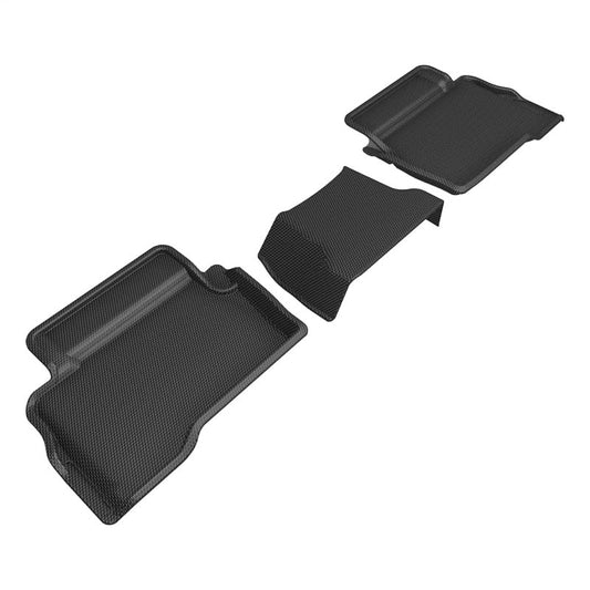 3D MAXpider 2024+ Toyota Tacoma Double Cab Kagu 2nd Row Floormats - Black L1TY32221509