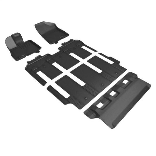 3D MAXpider 21-24 Toyota Sienna 7-Seat Kagu 1st, 2nd, & 3rd Row Floormats - Black L1TY27601509