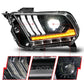 ANZO 10-14 Ford Mustang LED Projector Headlights w/Sequential Light Tube (NON HID Compatible) 121577