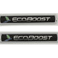 Ford Racing Black/Silver EcoBoost Emblem 3-1/2in x 9/16in - Set of 2 M-1447-EBBLK