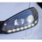 Spyder Volkswagen Golf/GTI 10-13 Projector Headlights Halogen Model- DRL Blk PRO-YD-VG10-DRL-BK 5012111