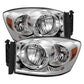 SPYDER Xtune Dodge Ram 1500 06-08 / Ram 2500/3500 06-09 Amber Crystal Headlights Chrome HD-JH-DR06-AM-C 9022913