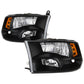 SPYDER xTune Dodge Ram 1500 09-17 (Non-LED) Halogen Only OEM Style Headlights - Black HD-JH-DR09-QU-BK 9040191