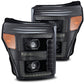 AlphaRex 11-16 Ford F-250 SD PRO-Series Projector Headlights Plank Style Alpha Black w/Seq Signal 880140 *Discontinued