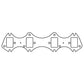 Cometic Gasket Cometic Ford Big Block FE V8 .043in Copper Exhaust Manifold Gskt Set-2.320in x 1.560in Square Ports C5155