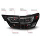 ANZO 11-13 Jeep Grand Cherokee LED Taillights w/ Lightbar Black Housing/Smoke Lens 4pcs 311440