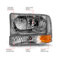 Anzo 2000-2004 Ford Excursion Crystal Headlights Chrome w/ LED 1pc